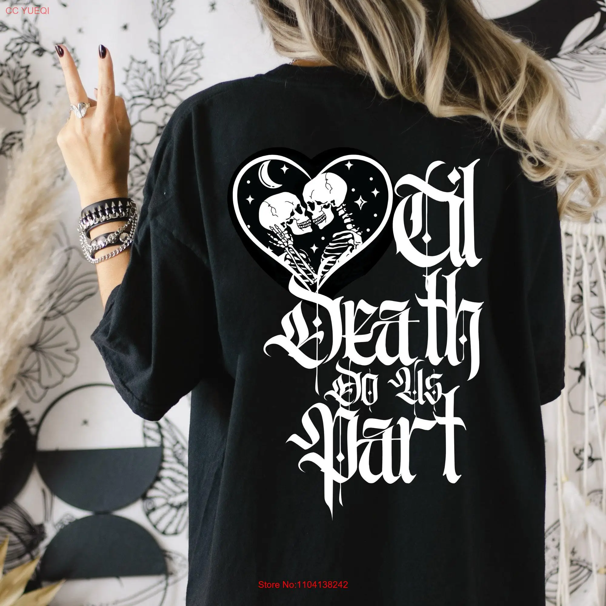 Til Death Do Us ParT T Shirt Wifey Emo Wedding Edgy Wife Matching Honeymoon long or short sleeves