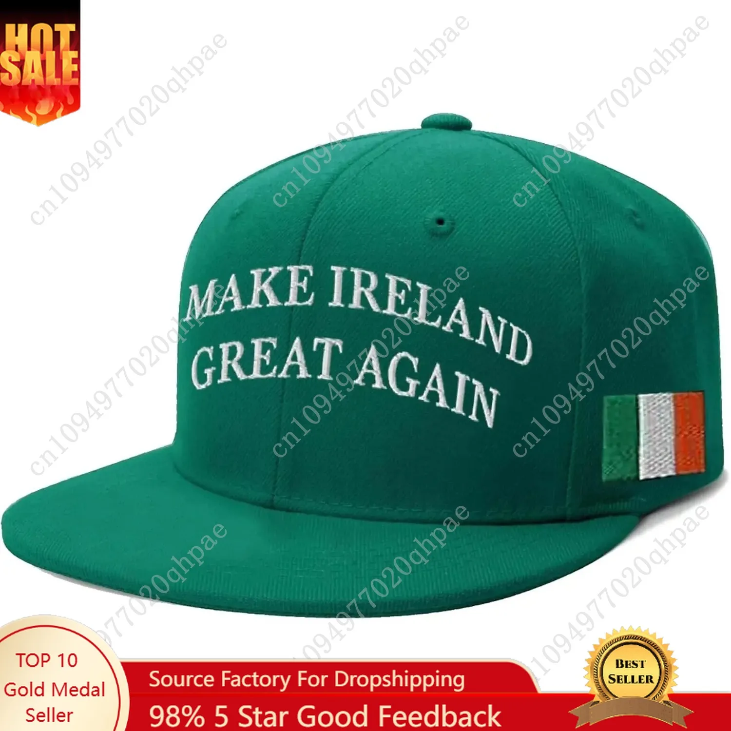 

Make Ireland Great Again Hat MLGA Hats Ireland Регулируемая бейсболка Шляпа дальнобойщика Кепки для папы с вышивкой Черные