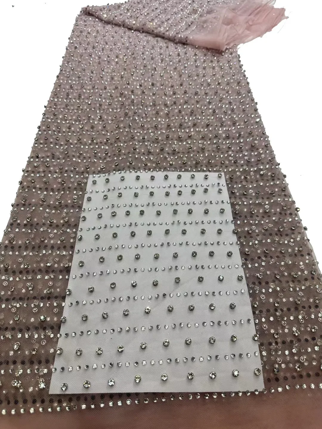 

2025 High Quality Lace Embroidered Nigerian 3d Sequins Tulle Lace 5 Yards For African French Beaded Lace Fabric Sew Party Dress