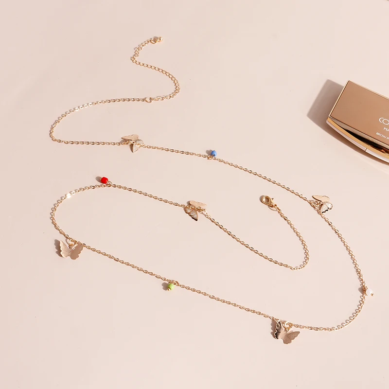 Aihua Niedliche goldfarbene Schmetterlings-Taillenkette, Bauchkette, sexy Körperschmuck für Frauen und Mädchen, Party-Schmuckgeschenke – Detail 6