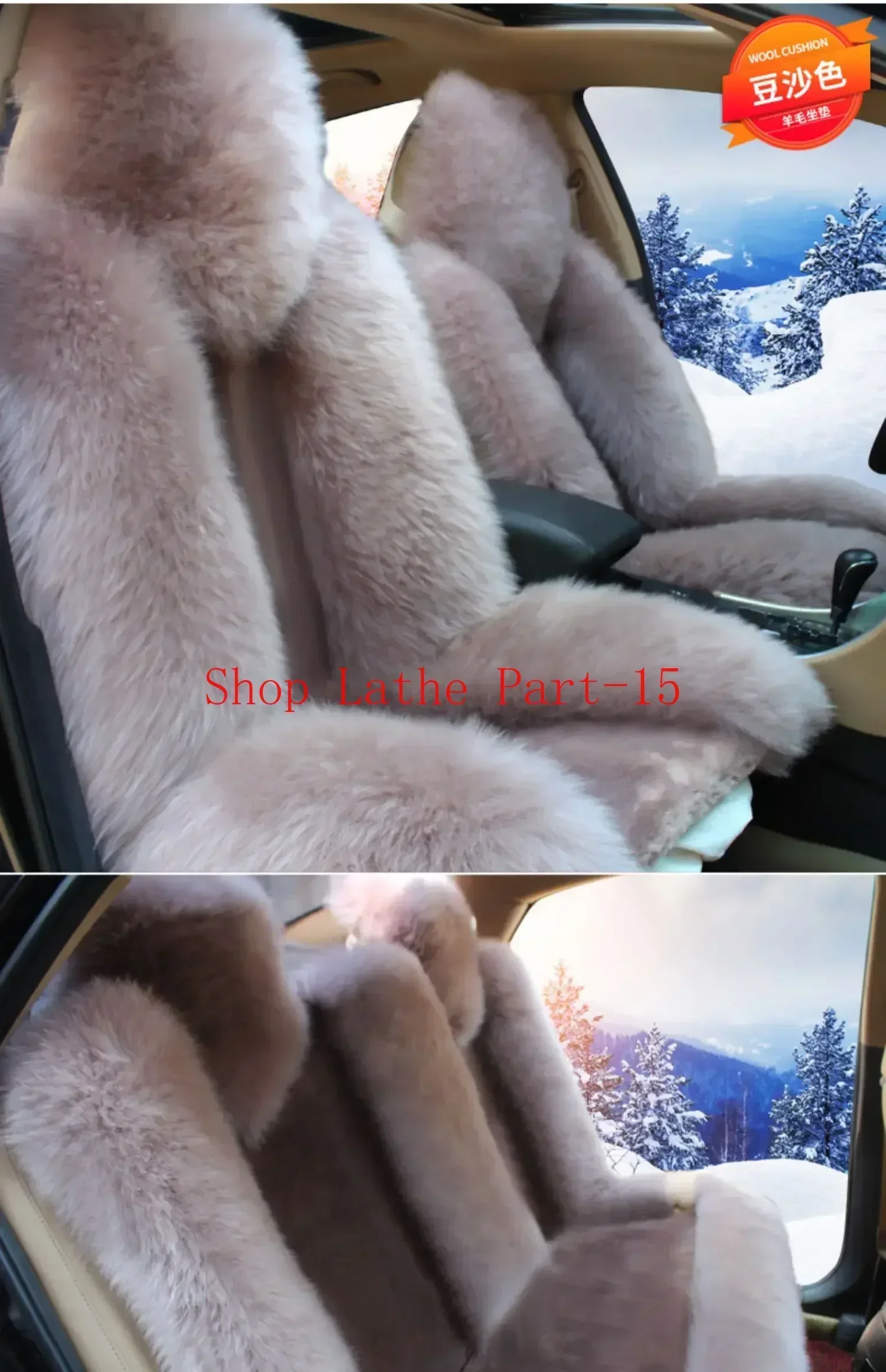 

Winter Wool Warm Front Seat Cover Luxury High Quality Shearling Seat Cushion Car Interior Accessories