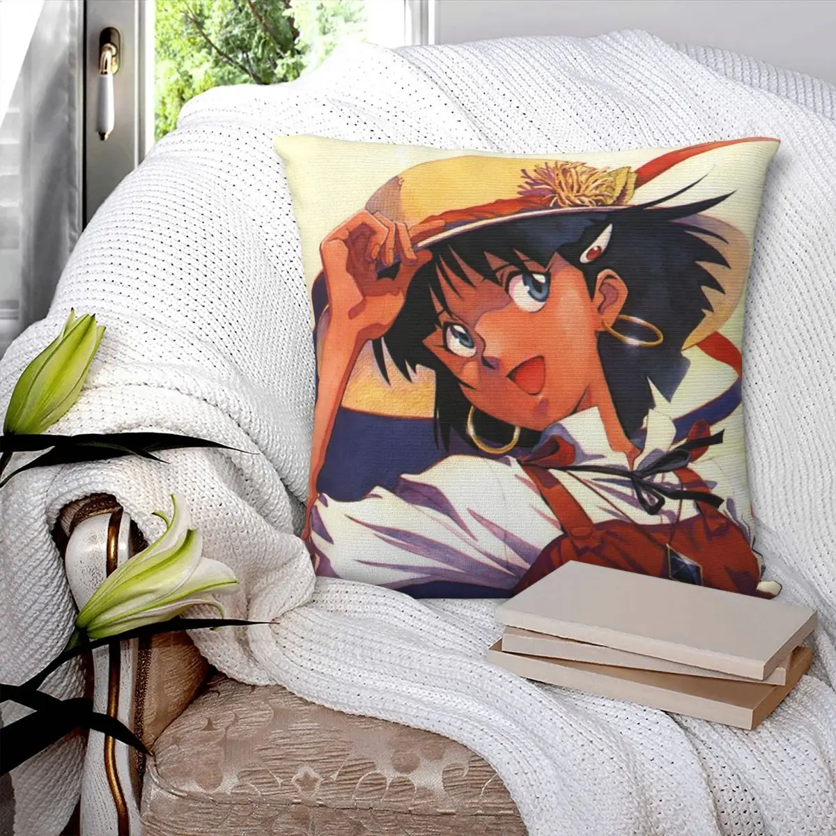 Nadia Anime The Secret Of Blue Water Square Pillowcase Cushion Cover Pillow Case Throw Pillow Cover for Home Bedroom Car