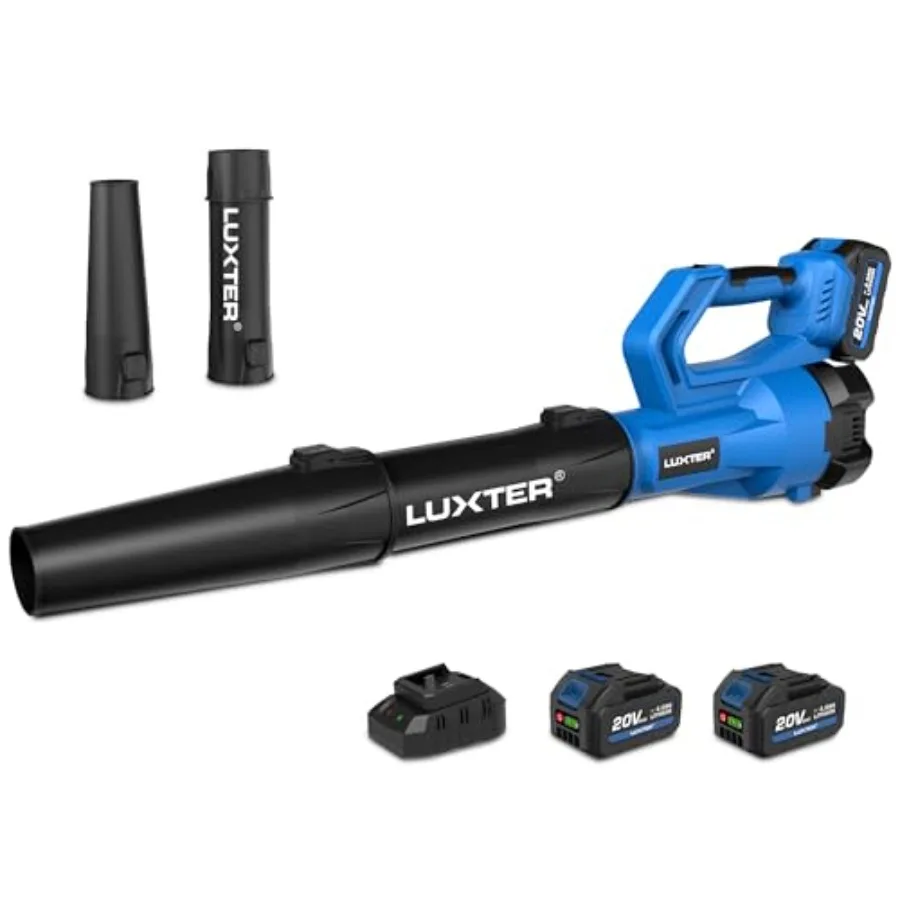 

Cordless Leaf Blower 320 CFM and 120 MPH Brushless Electric Leaf Blowers 2-Levels Variable Speed with 2 X 4.0Ah Battery and Fas