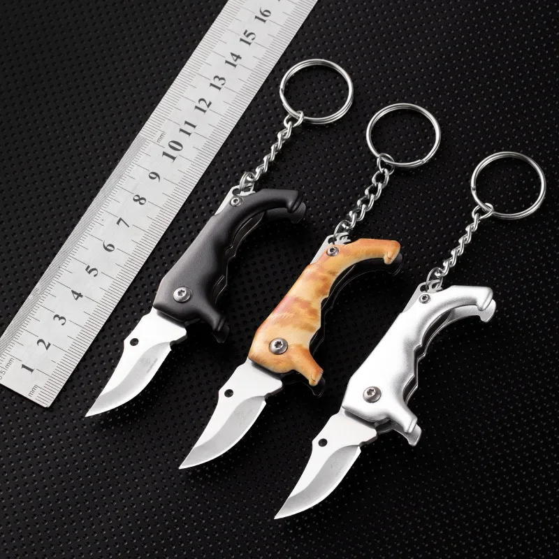 

Outdoor Mini Pocket Self Defense Knife Portable Multi Functional Folding Knife Creative Dog Shaped Pendant Keychain Pendant