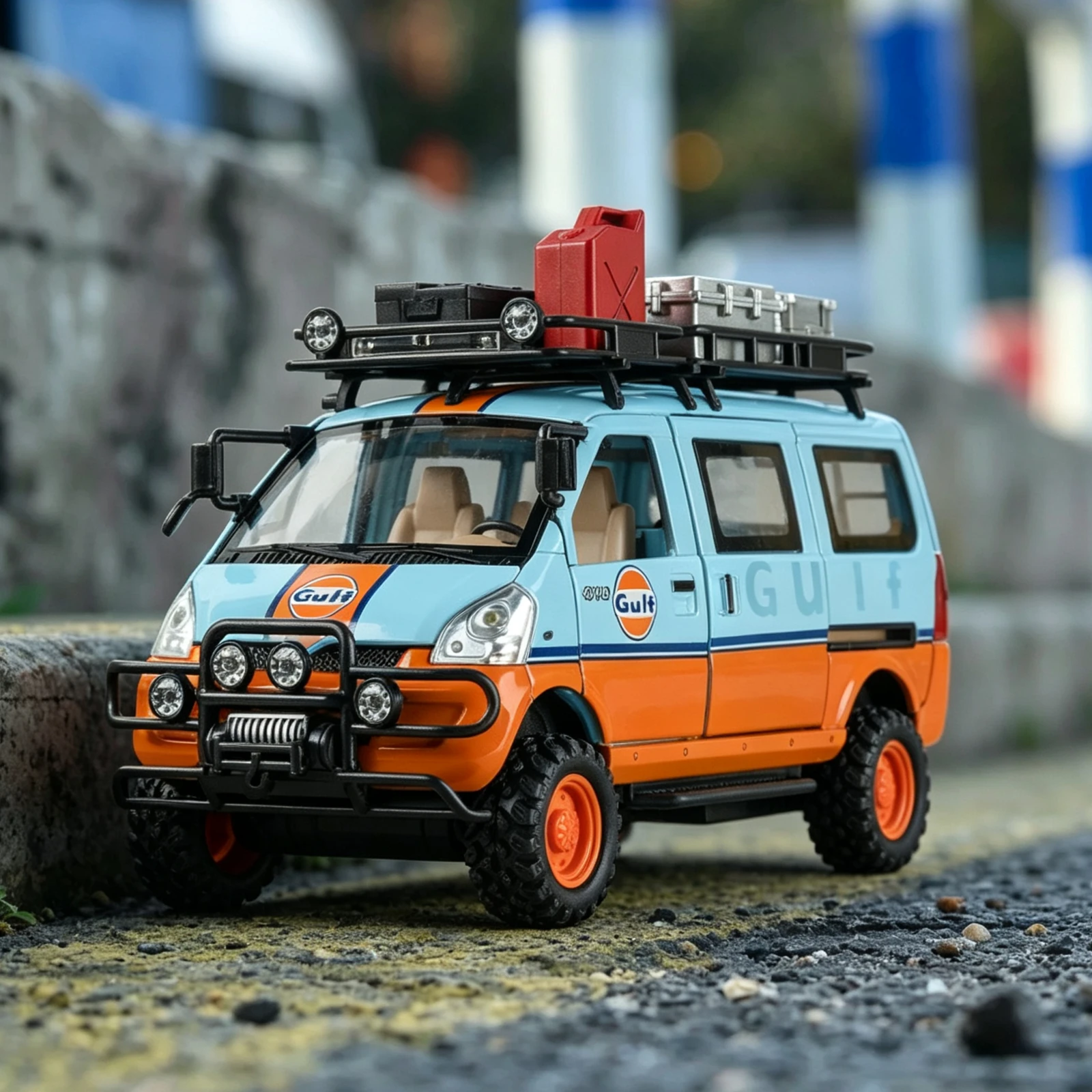 1:24 Glory TRUST GREDDY Off Road Van Alloy Diecast Model Car Sound & Light Ornaments Toy And Collection Hobbies Gifts