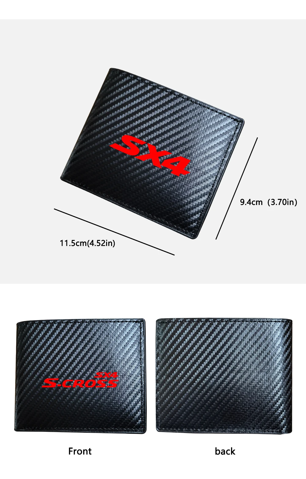 for suzuki scross s-cross sx4 kizashi car carbon fiber leather wallet Card package