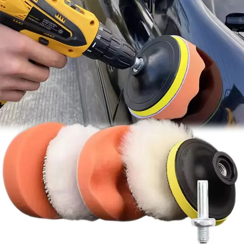 Sponge Polishing Pad 3/4/5/6/7 Inch Backing Plate Compound Buffing Pad Kit for Car Buffer Polisher Compounding Waxing Sanding
