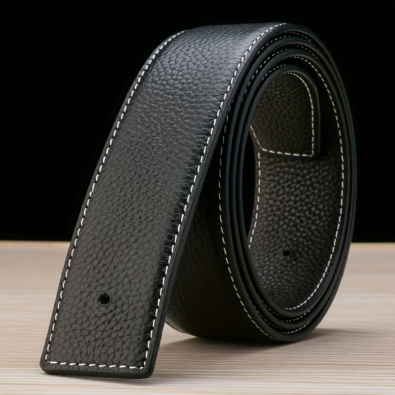 

Ремень из натуральной кожи, простой стиль, ширина 1,5 дюйма, без пряжки, средний размер, унисекс