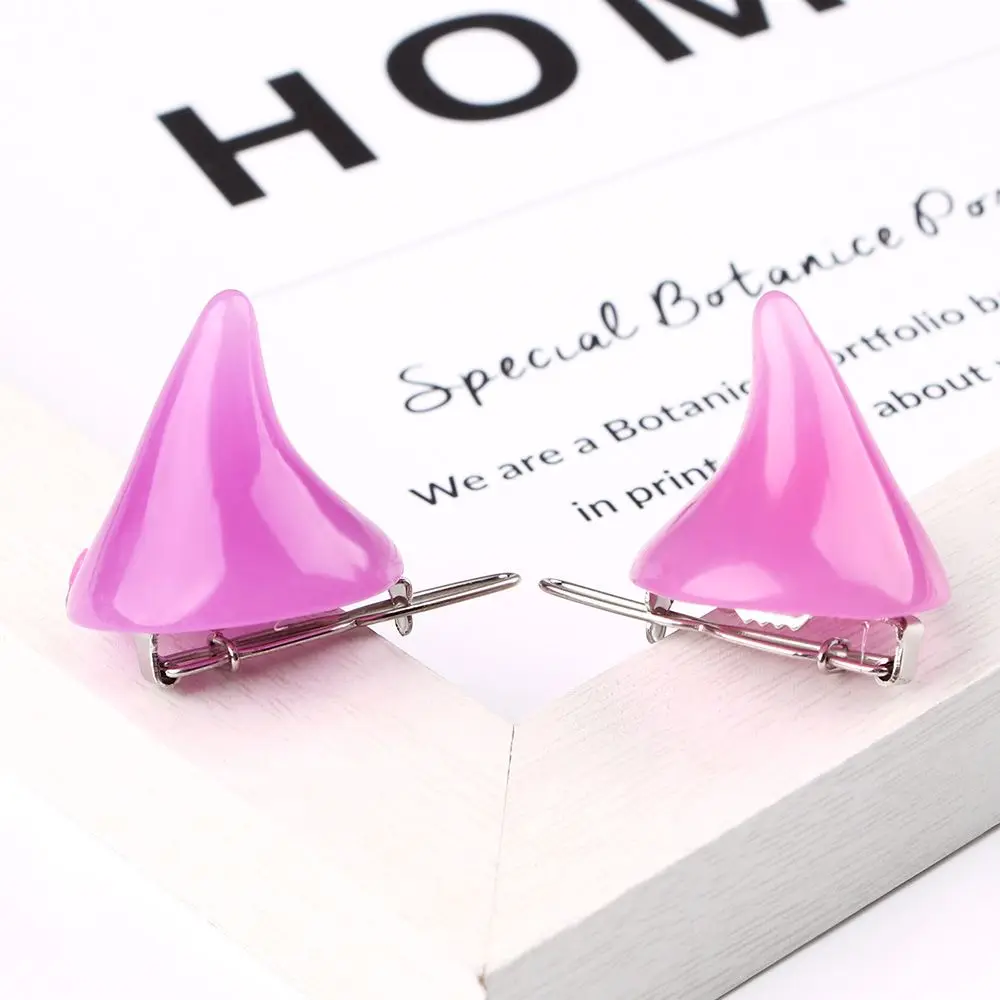 

Candy Color Jewelry Stereo Barrette 1 Pair Cute Double Fancy Devil Horn Ear Clip Halloween Cosplay Women Hair Clip Hairpin