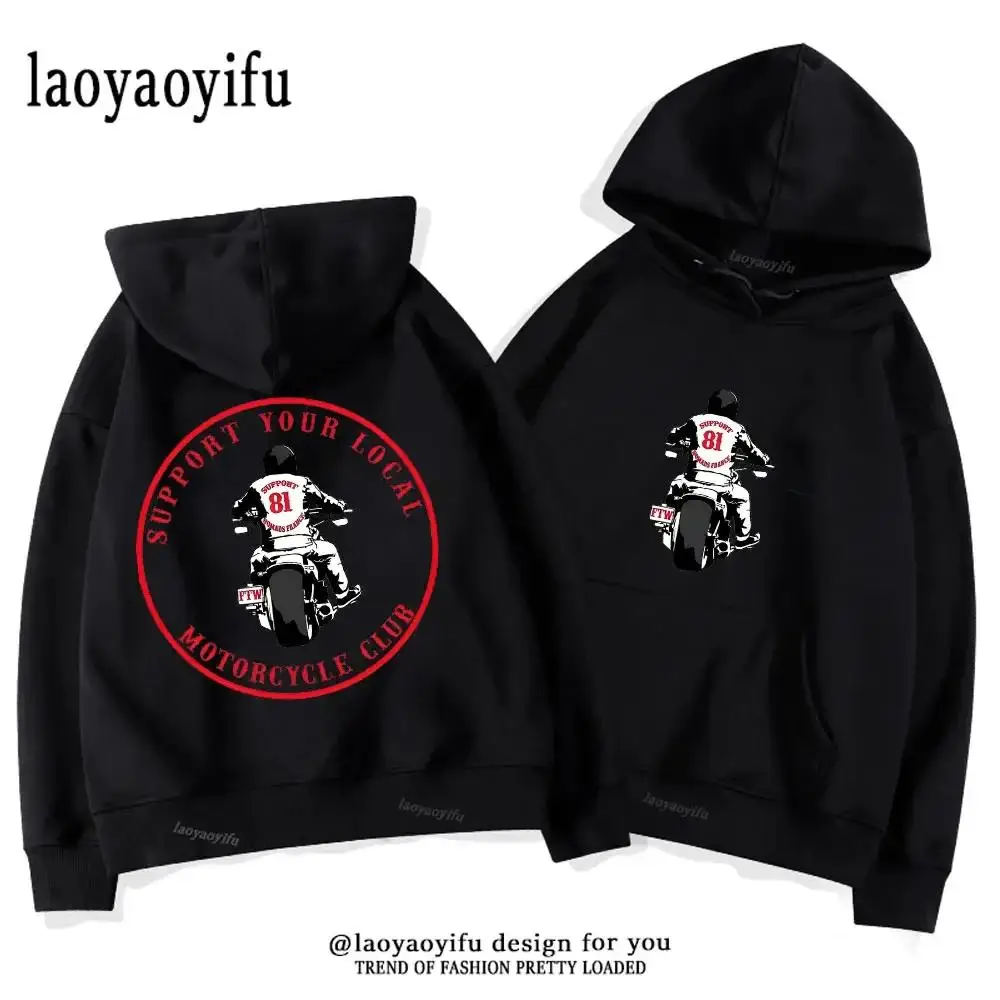 Hells Angels Hoodie For Men And Women Warm Long Sleeve Pullover Retro Sweatshirt Street Fashion Autumn Winter Casual Streetwear