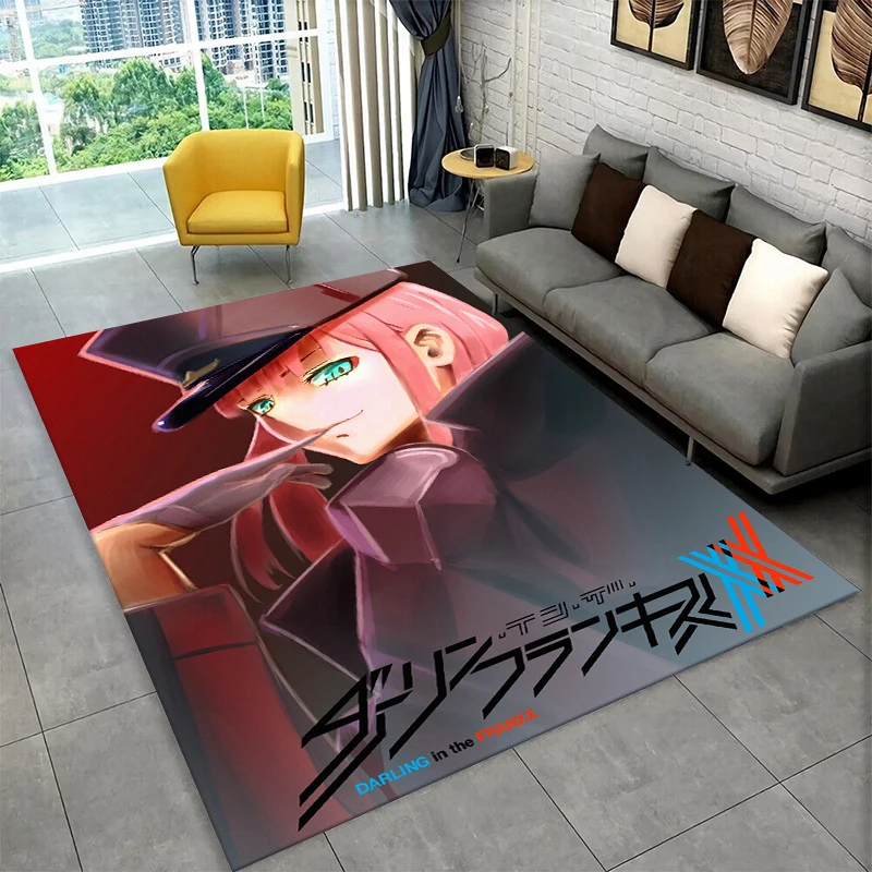 Cartoon Zero Two Sexy Girl DARLING in FRANXX  Carpet Rug for Bedroom Living Room Sofa Doormat Home Decor,Kid Area Rug Non-slip - view 2