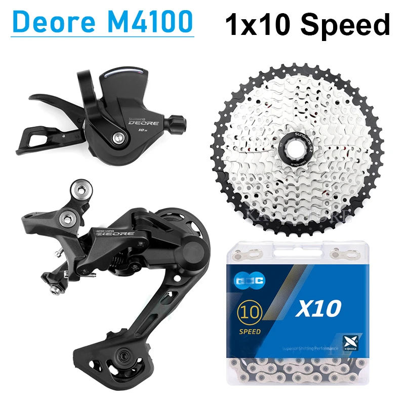 

Deore M4120 Mountain Bike Derailleurs 1x10 Speed SL-4100 Shifter X 10V Chain 36/40/42/46/50T HG Cassette 10S Bicycle Groupset