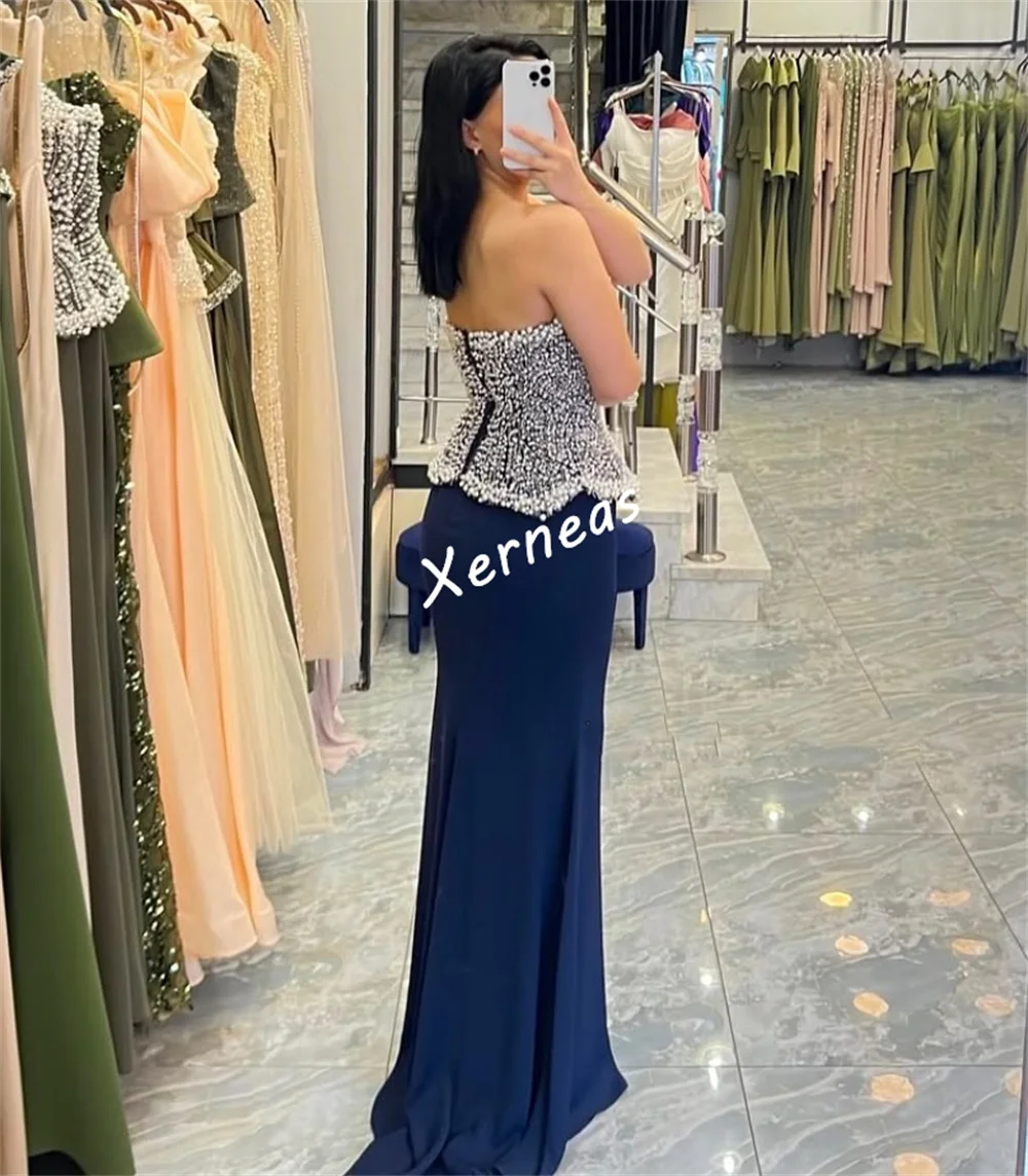 تخصيص جيرسي الديكور بريق المرأة الفاخرة مساء حمالة حورية البحر فساتين طويلة مناسبة مخصصة حفلة رائعة