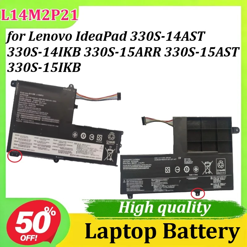

L14M2P21 Laptop Battery 7.4V 4050mAh 30Wh for Lenovo IdeaPad 330S-14AST 330S-14IKB 330S-15ARR 330S-15AST 330S-15IKB