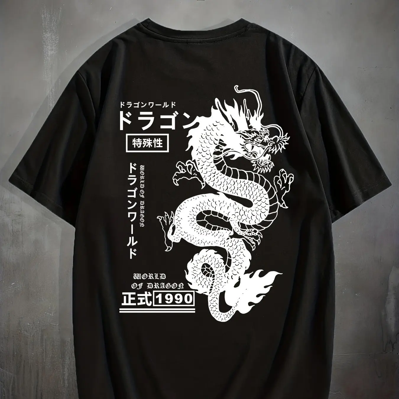 Manga corta de algodón para hombre, estampado de dragón Oriental misterioso Retro japonés, suave, cómodo, transpirable, calle, Hip Hop, ejercicio diario