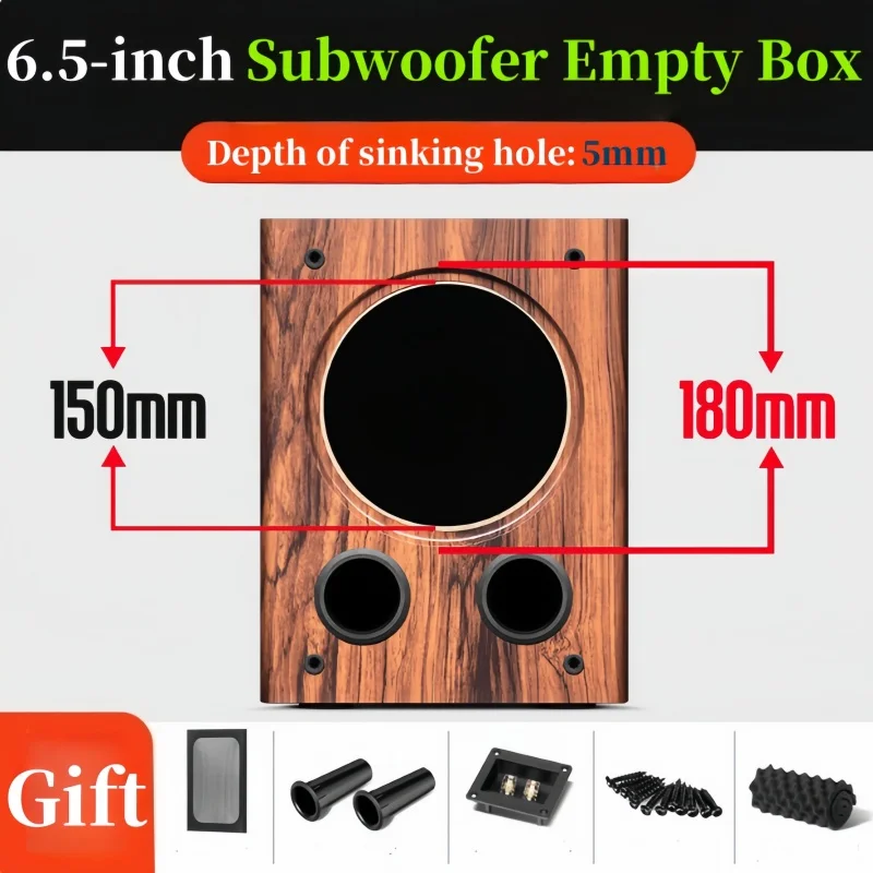 D06-6.5 inch subwoofer Empty Box,DIY Car/Home Woofer Box,1Piece Bass Speaker Box, Wooden Subwoofer Housing,Bass Sound Box