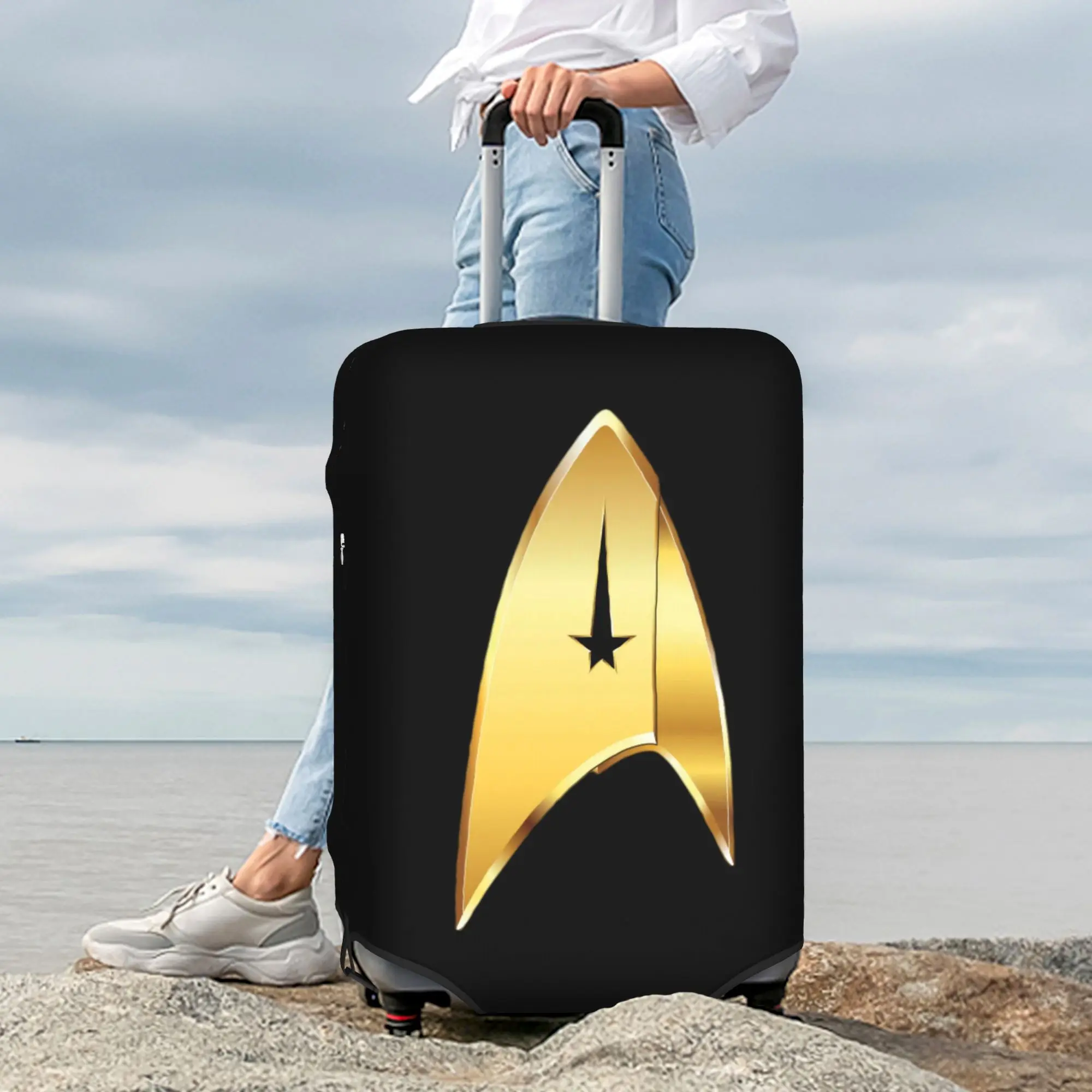 Custom Star Trek Luggage Cover Protector Cute Science Fiction TV Series Travel Suitcase Protective Cover for 18-32 Inch