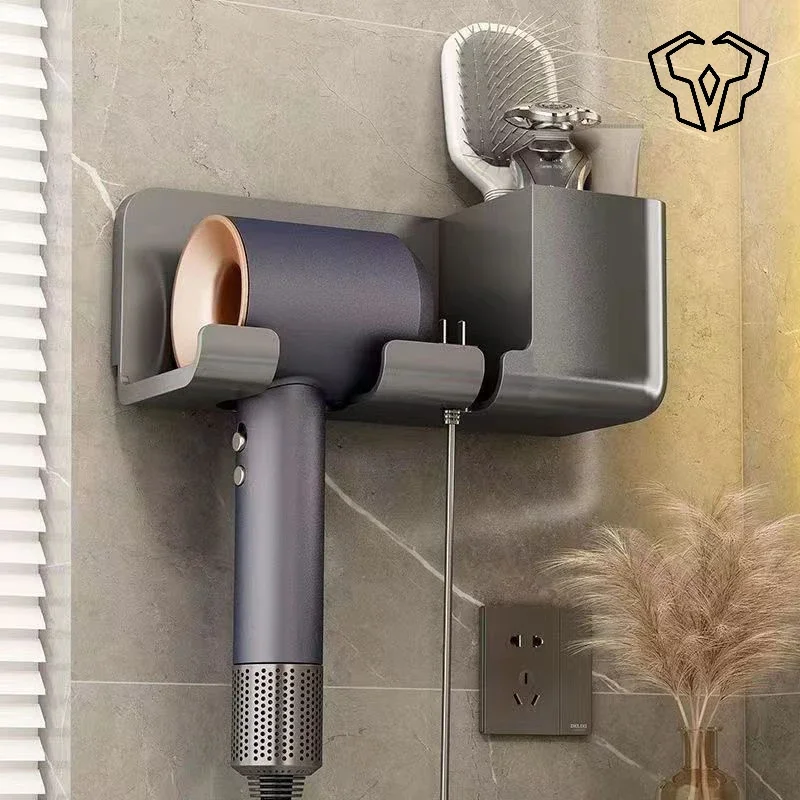 

Toilet hair Dryer Storage rack without Punching Bathroom storage wall mounted Hair dryer rack