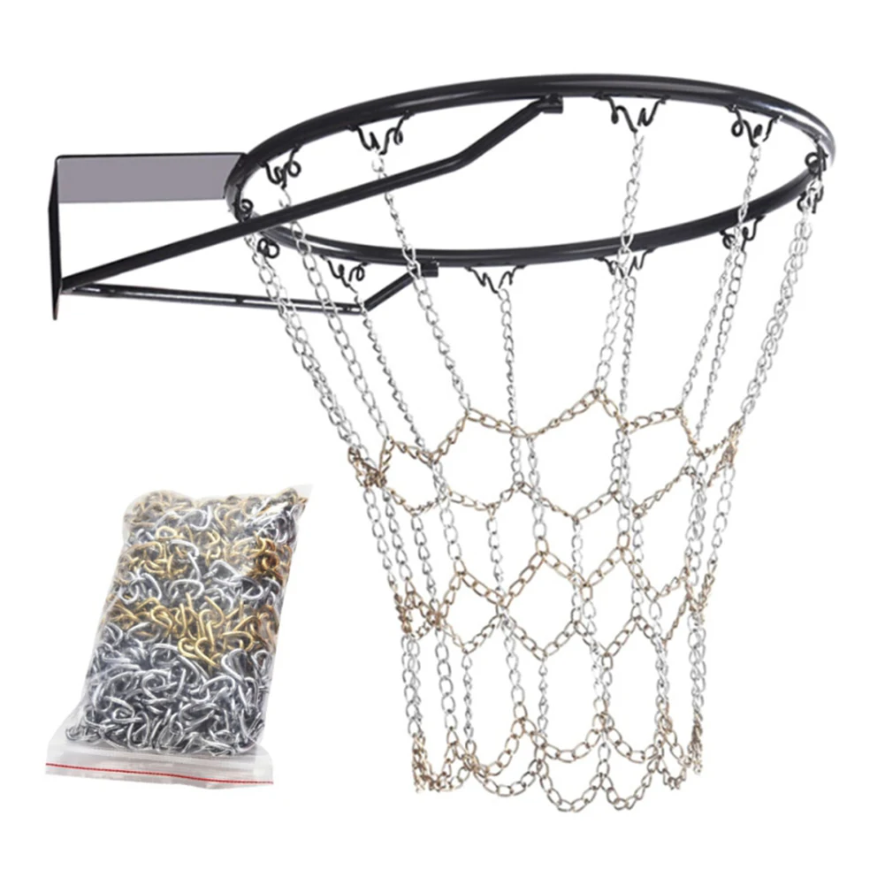 Basketball Net Rustproof Galvanized Iron Chain Net Metal Chain Basketball Net Fits Standard Indoor Or Outdoor Rims