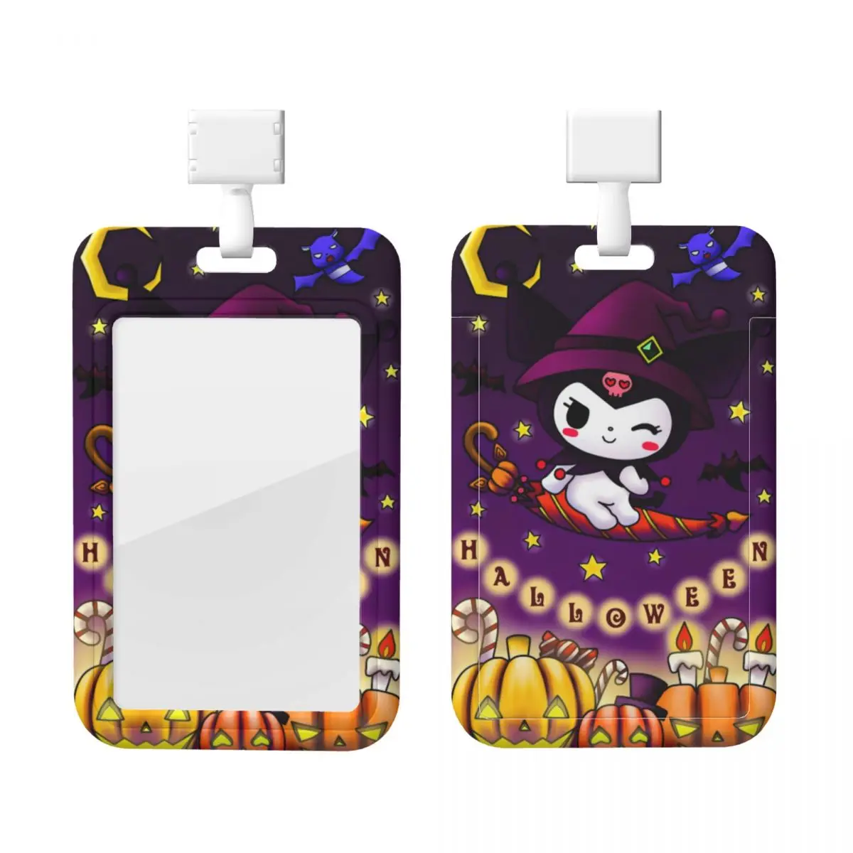 

Custom Kuromi Cartoon Manga Lanyard ID Protector Badge Card Unisex Student Campus Lanyard Cards Holder Credentials Accessories