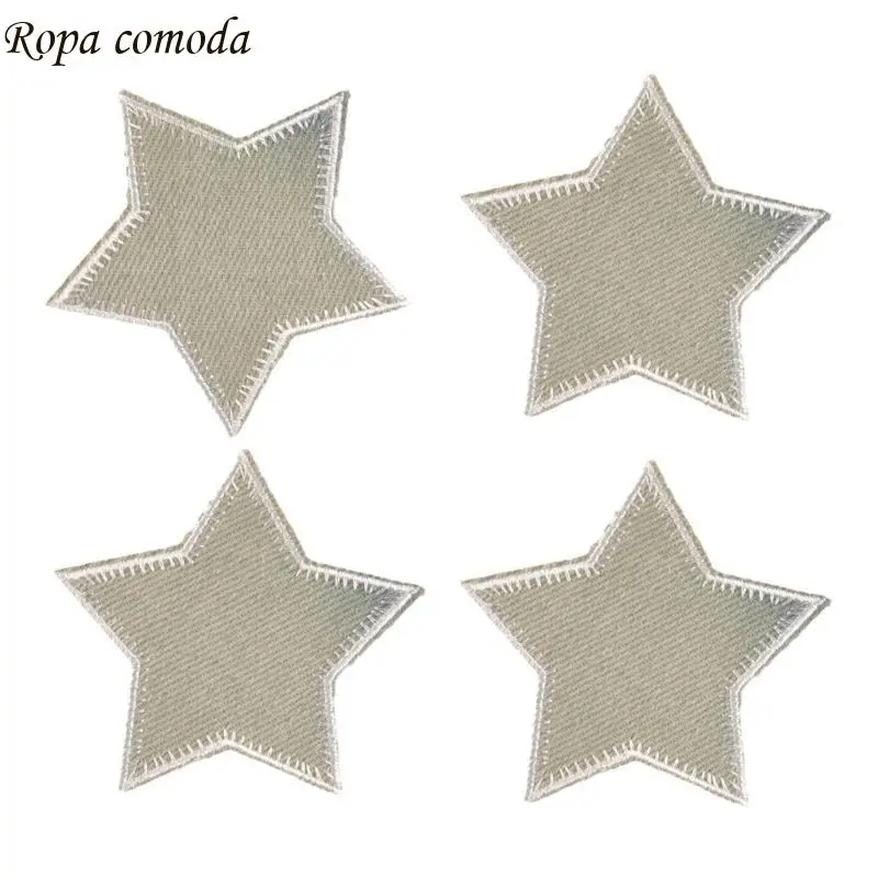 

MXMA Embroidered Star Sew Patches Denims Trimmings Applique for Wedding Dress Curtain Scarf Diy Decorations
