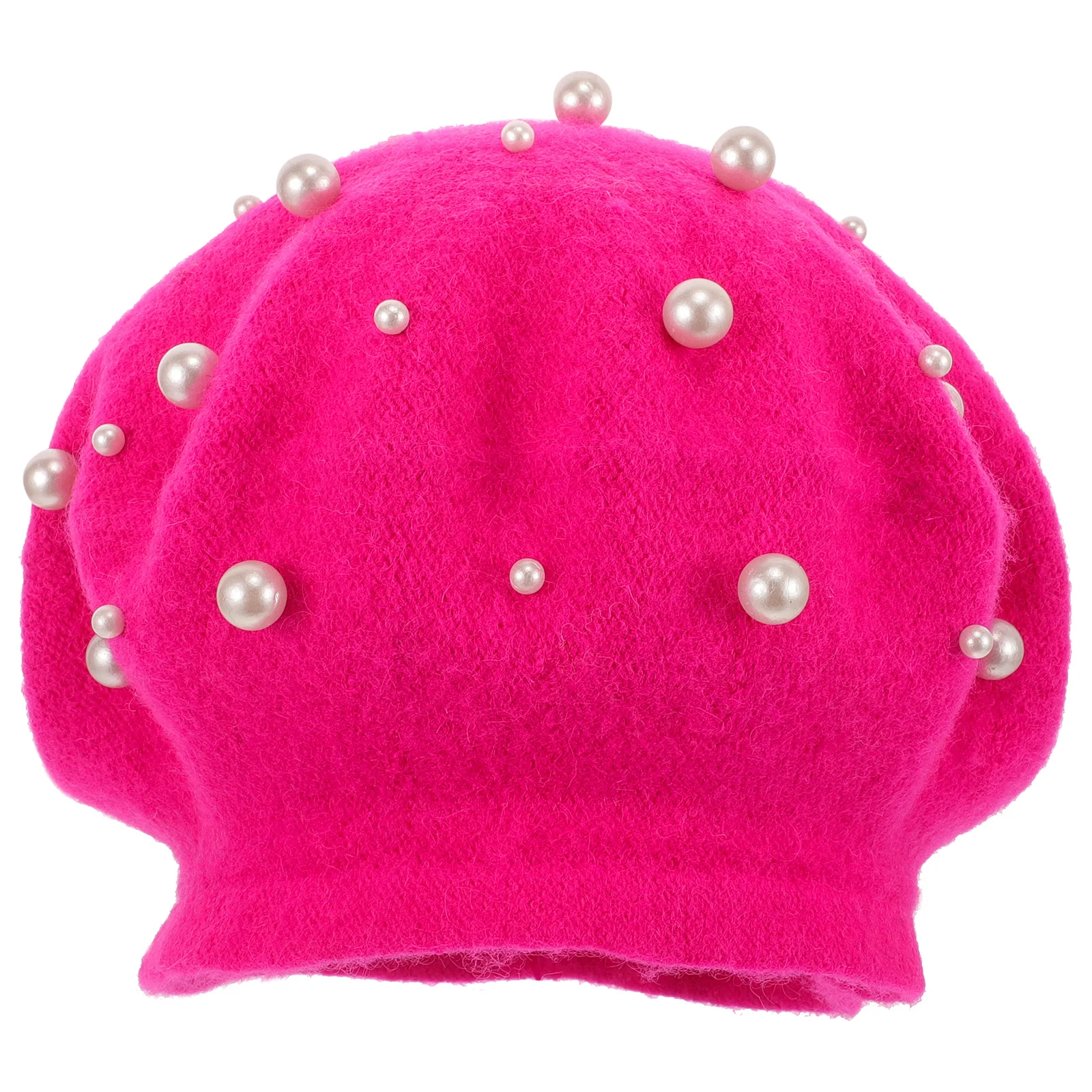 

Pearl Beaded Hats Winter Knit Foldable Beaded Rivet Wool Autumn Heavy Cashmere Pearl Beret Work Beret Berets