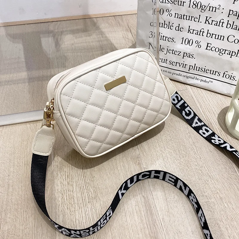 Rhombic Pequeno Saco Quadrado 2023 Novo Popular Bolsa de Ombro Mulheres Cor Sólida PU Couro Mini Zipper Bolsas Femininas Crossbody Bag