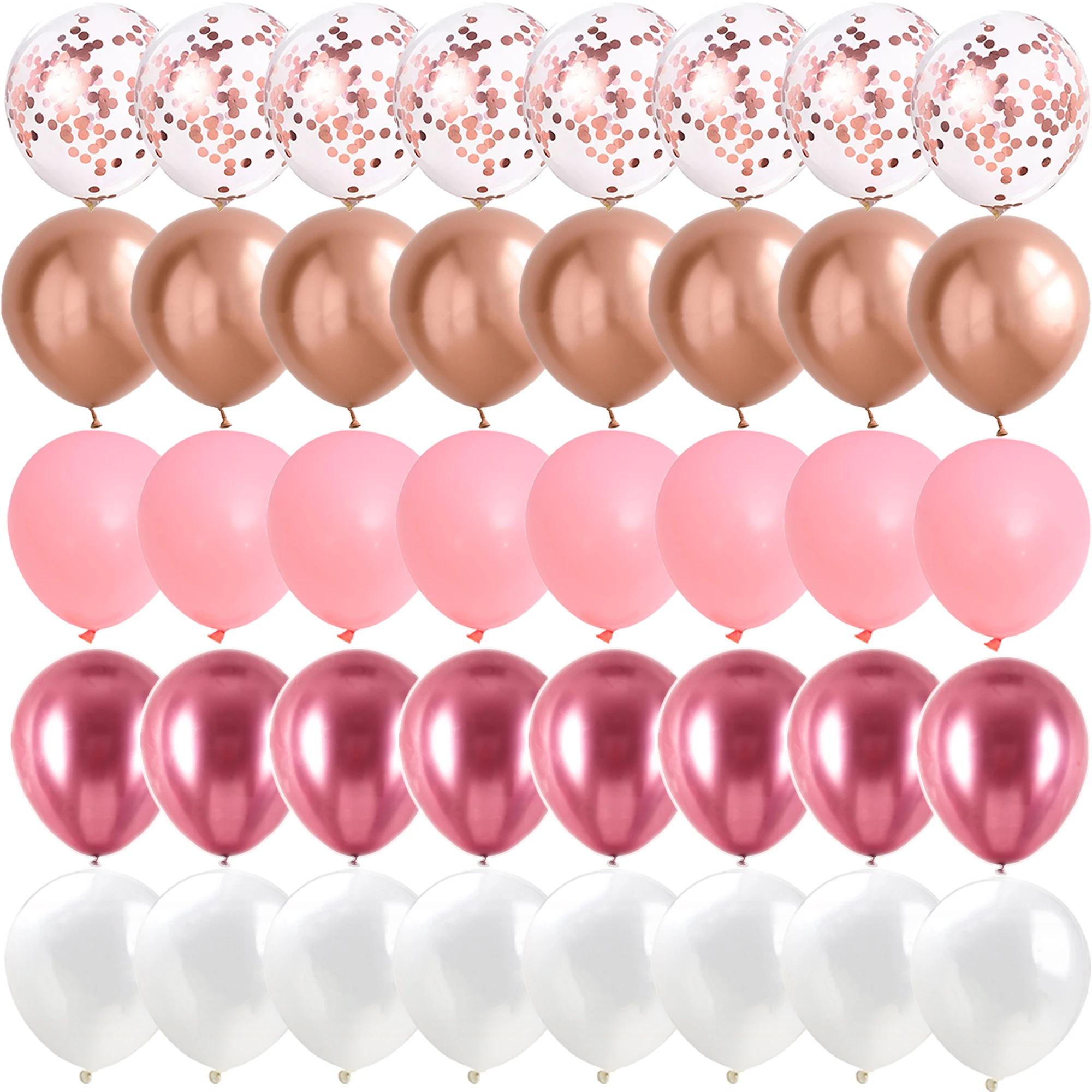 

40PCS Rose gold glitter white Balloons Gender Reveal Wedding Valentine's Day Baby Shower Birthday Globos Party Decorations