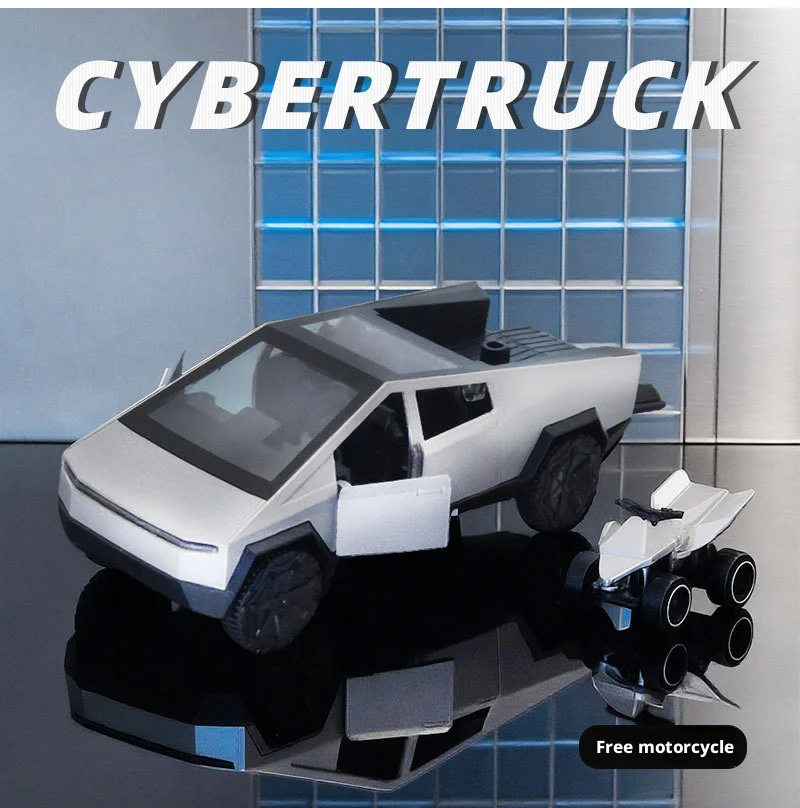 1:36 Scale Cyberpunk Pickup Truck Alloy Miniature Model Tabletop Decoration Gift for Adults And Children Desk Decoration