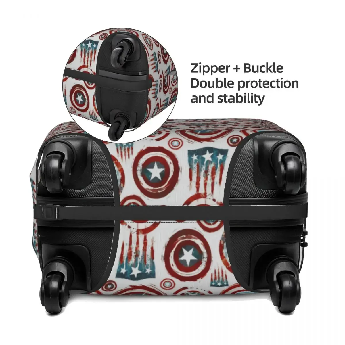 Custom Captain America Travel Luggage Cover Elastic Suitcase Cover Protector Fit 18-32 Inch