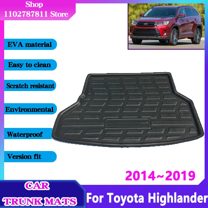 

Car Rear Trunk Floor Mats for Toyota Highlander XU50 Accessories 2014~2019 Waterproof Clean Liner Anti-Slip Protect Storage Pad