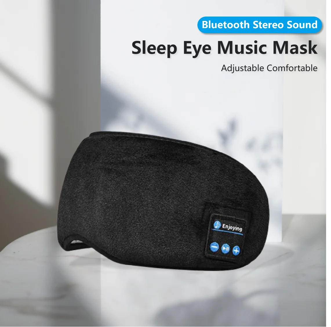 Sleep Eye Mask Wireless Headphones Bluetooth-Compatible Cotton Eye Cover Music Headset with Mic Handsfree for Side Sleepers Gift