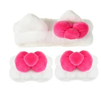 3PCS White Pink Plush Hair Set, Cat Ear Headband & Scrunchies, Cute Fuzzy Hair Accessories, Stylish Daily Hair Decor - Image 6