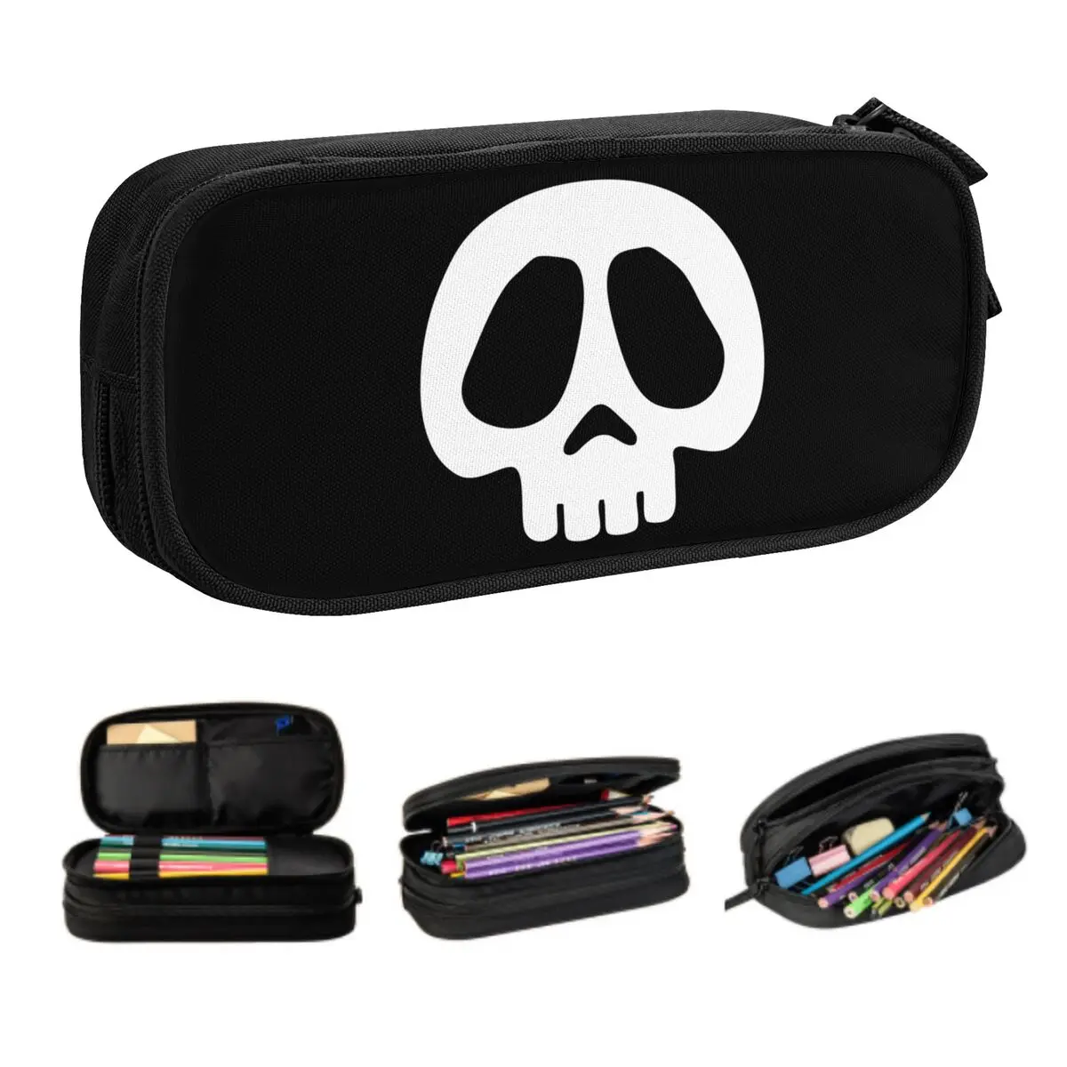 Custom Korean Space Pirate Captain Harlock Skull Pencil Case for Girls Boys Anime Manga Large Capacity Pen Box Bag Stationery