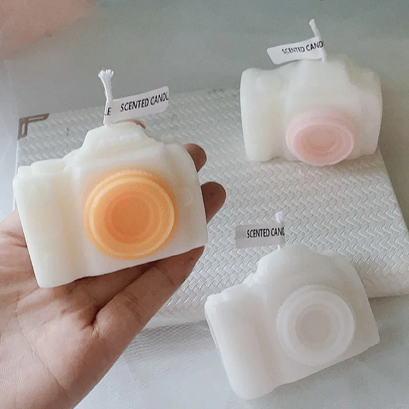 Creative Camera-shaped Scented Candles Soy Wax Aromatherapy Shooting Props Fragrance Birthday Gift Pastel Room Decoration