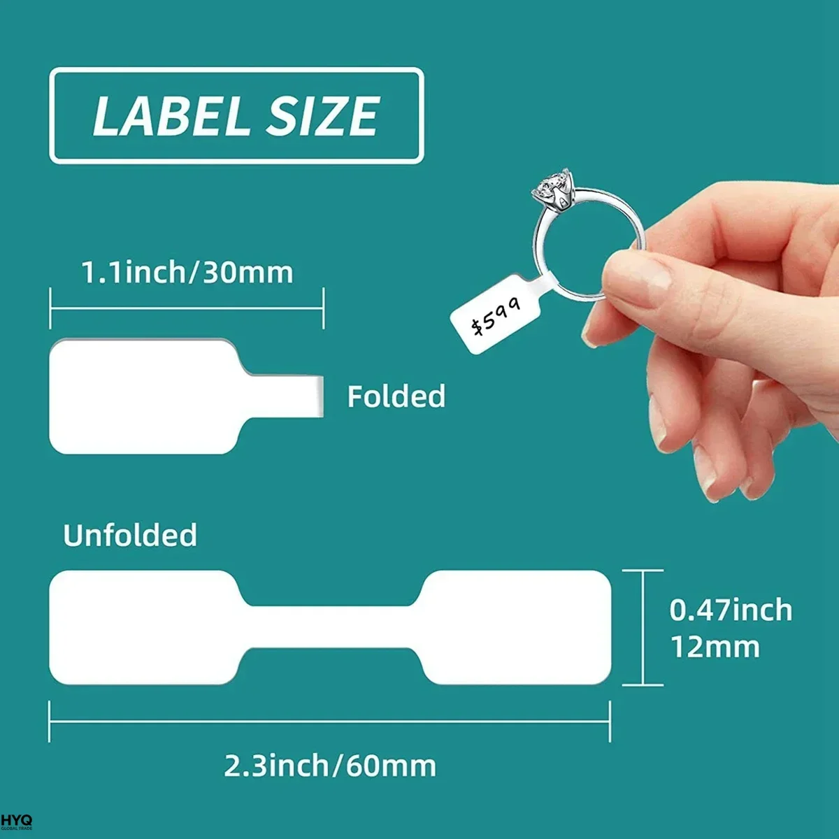 500PCS/Roll Kraft Paper Price Labels | Self Adhesive White Blank Stickers for Jewelry, Ring Necklace Earring Tags