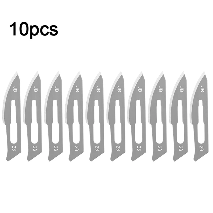 10pcs 11# 23# Carbon Steel Surgical Scalpel Blades + 1pc Handle DIY Cutting Tool PCB Repair Animal Surgical Knife  Scalpel