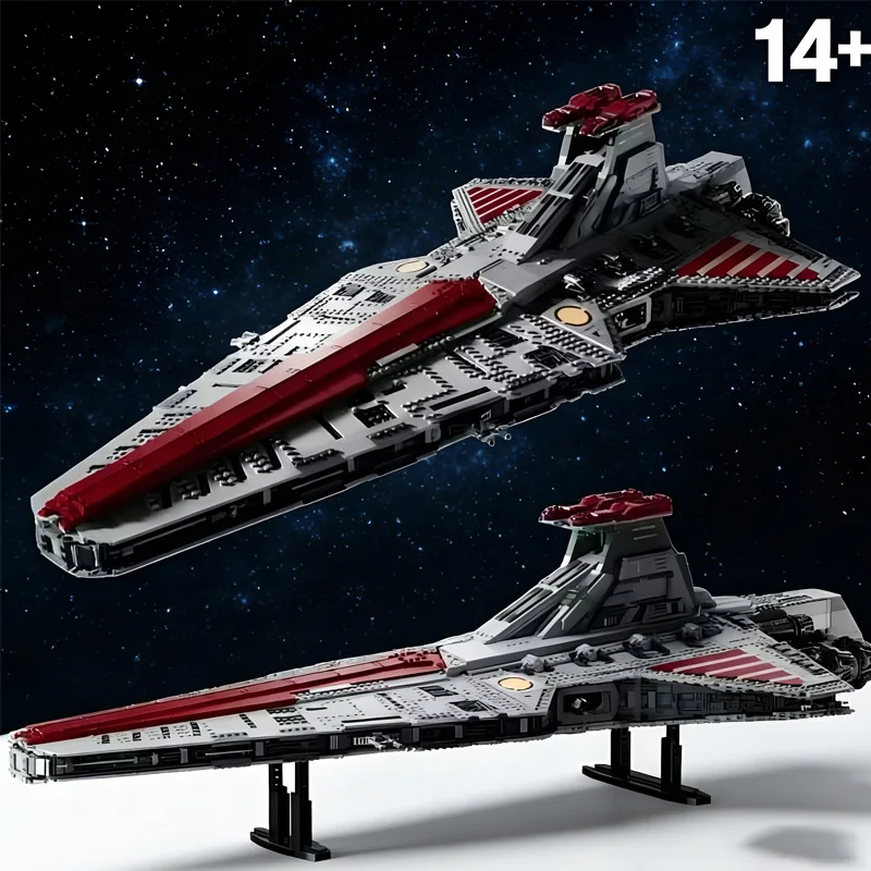 2024 NOWOŚĆ 75367 Największy Krążownik Atakujący Klasy Venator Republiki Zestaw Klocków Zabawki dla Dorosłych Chłopców Prezent na Boże Narodzenie