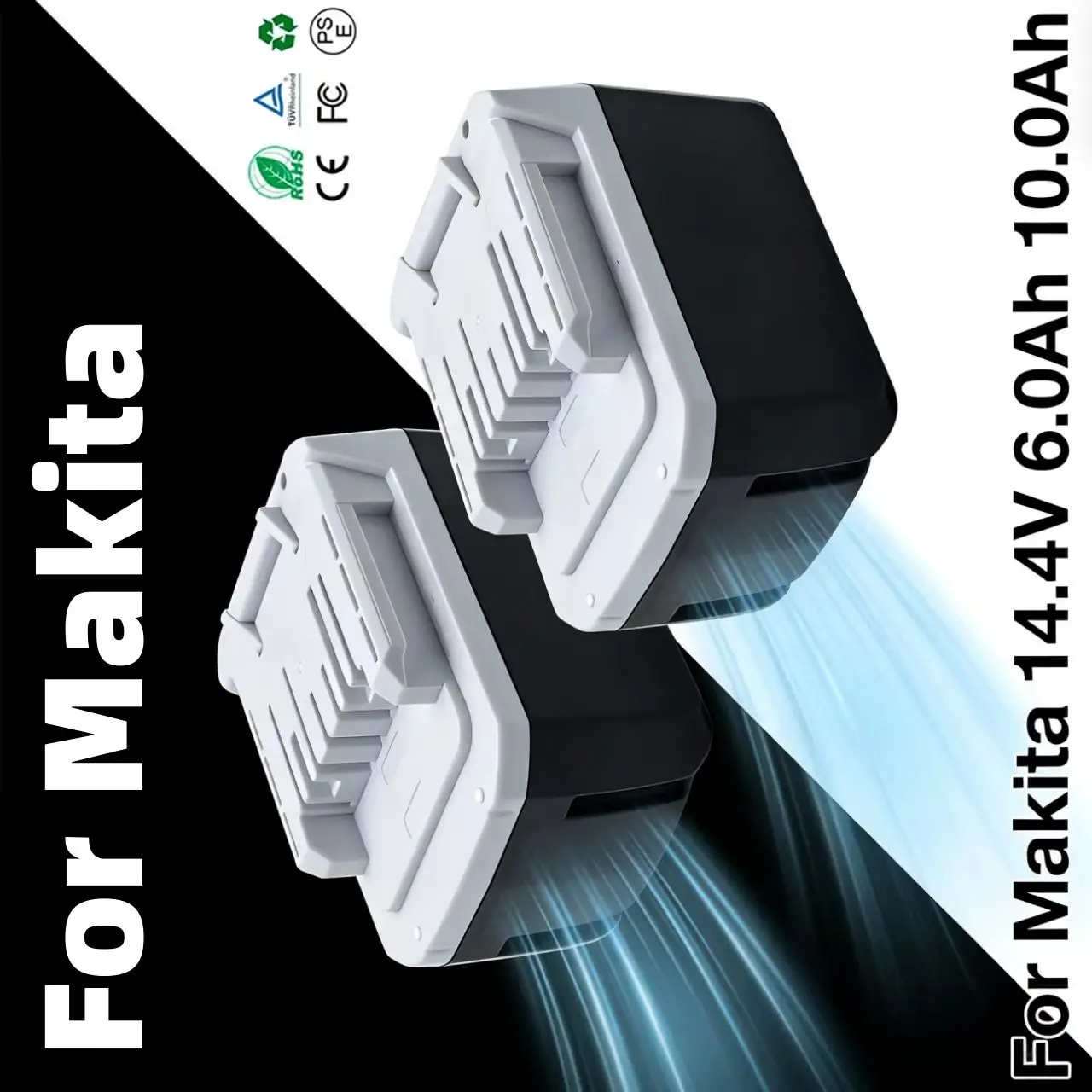 

14.4V High Capacity Battery Compatible For Makita BL1415G BL1413G 196375-4 DF347D HP347D HP347DWE JV143D ML187 - 6000mAh