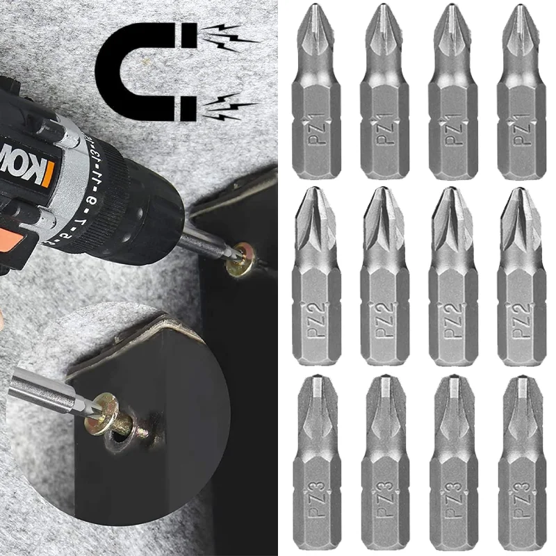 PZ1 PZ2 PZ3 S2 Steel Screwdrivers Bit Set for Wood Electric Hex Shank Screwdriver Drill Bits Impact Hex Screw Driver Power Tools