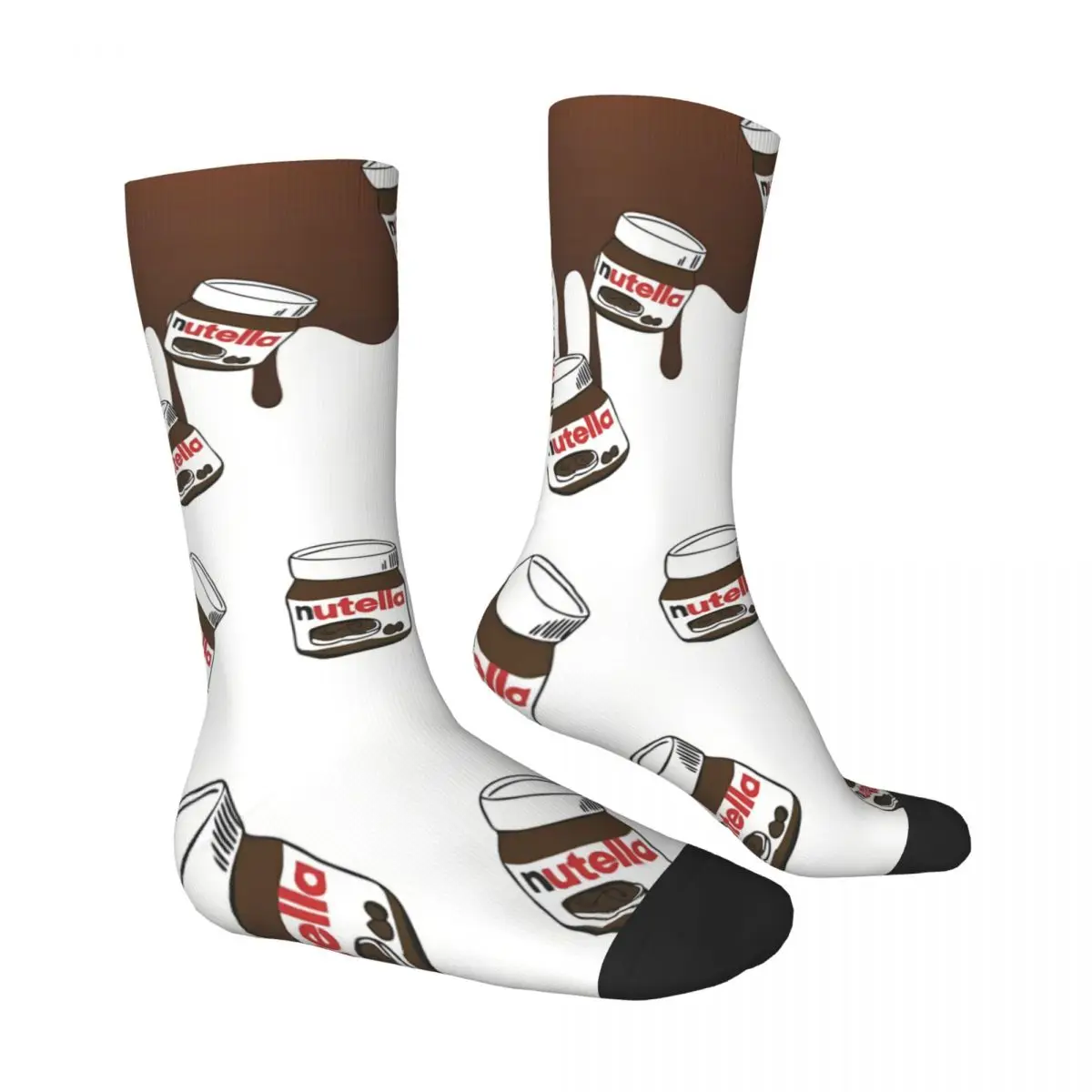 Chocolate Foods Cartoon Nutella Socks Male Mens Women Spring Stockings Polyester