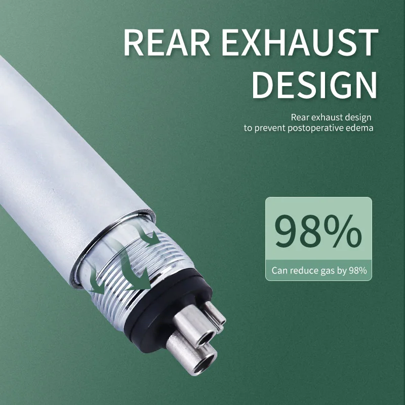 45 Degree Handpiece Dental High Speed Water Spray E-generator Push Button Type Stainless Steel 2hole 4hole