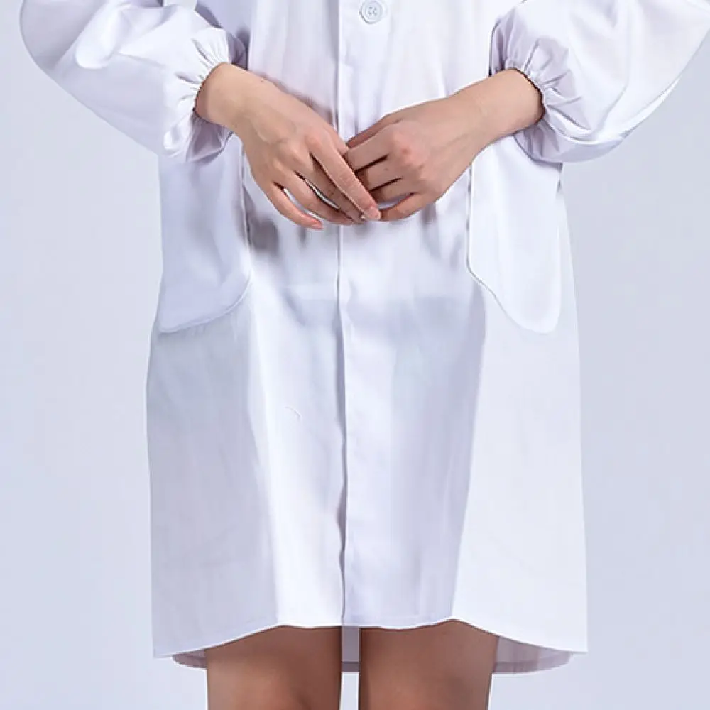 Professional Lab Coat Long Sleeve Unisex Hospital Scrubs Food Industry Workwear Protective Science Chemistry Clothing Apparel