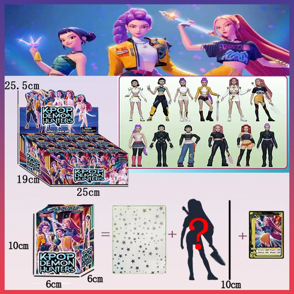 Caja ciega de cazadores de demonios Kpop, colección de cajas misteriosas, estatua de tigre, decoración de escritorio, muñecas, juguetes para niños, regalos de Halloween, 12 Uds.