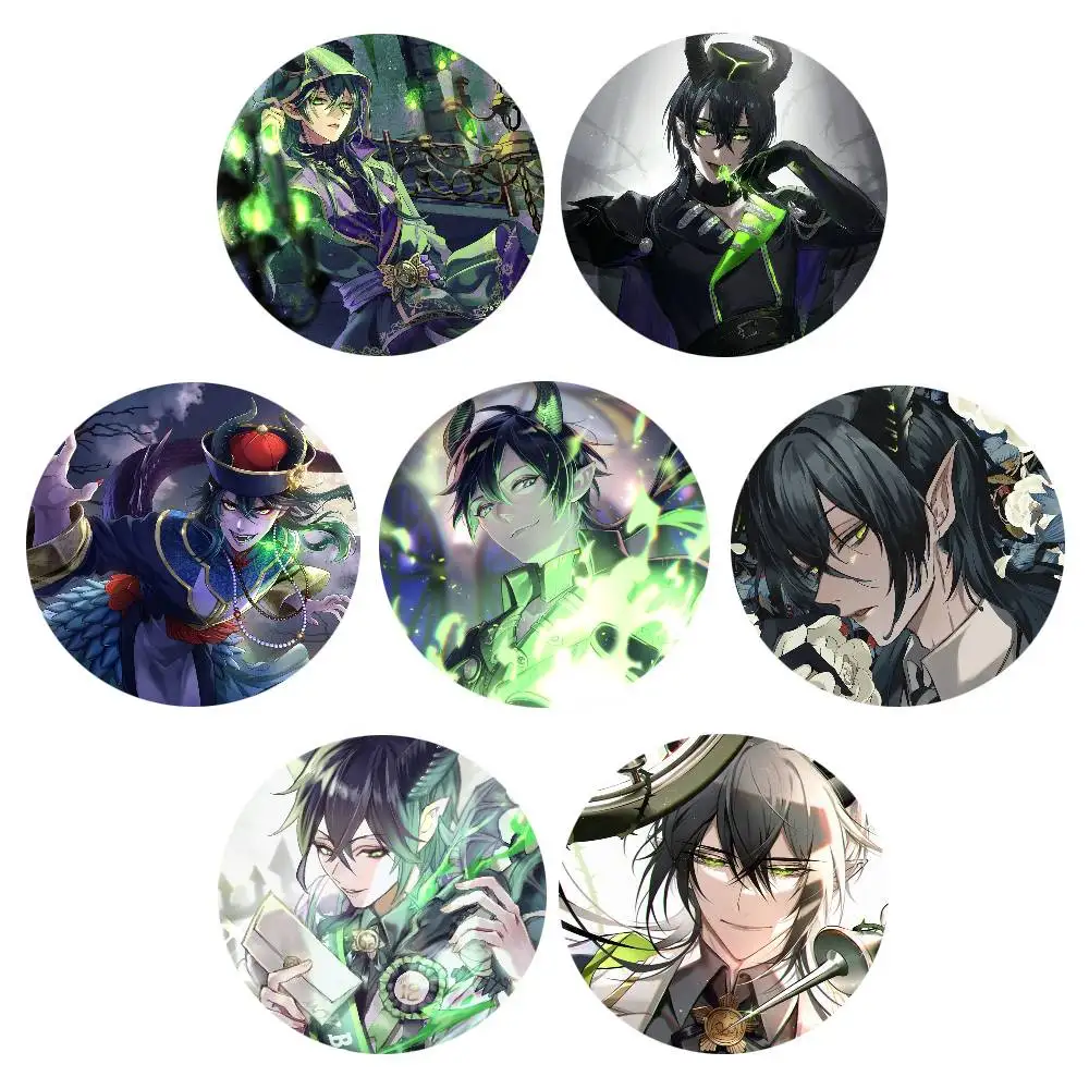 Anime Twisted Wonderland Malleus Draconia Badges Round Badge Tinplate Coin Brooch Clothing Backpack Accessories Lapel Pin