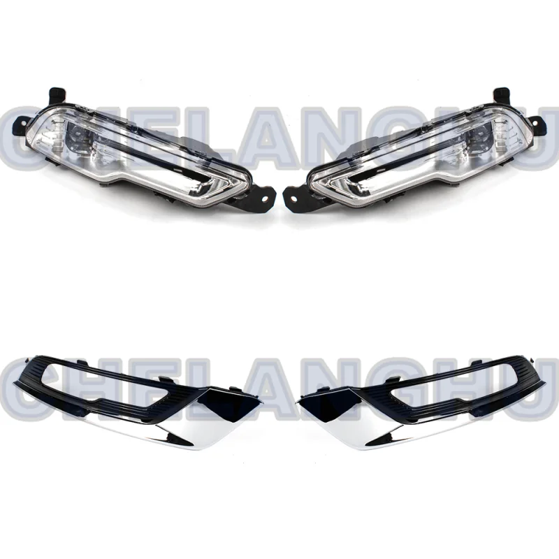 LED Fog Light For Ford Fusion 2017 2018 1 Set Front Fog Lamp + Grille Cover HS7Z-17B814-CA HS7Z-17B814-CB;HS7Z15200F HS7Z15201F