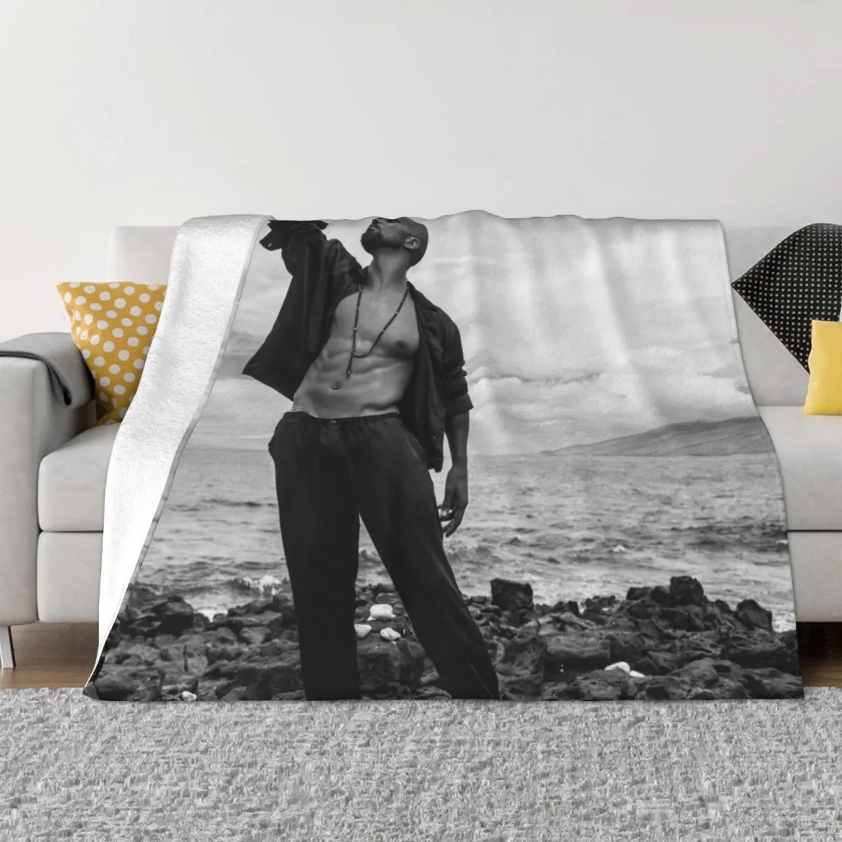 

shemar moore Throw Blanket for sofa Softest Soft Plush Plaid Blankets