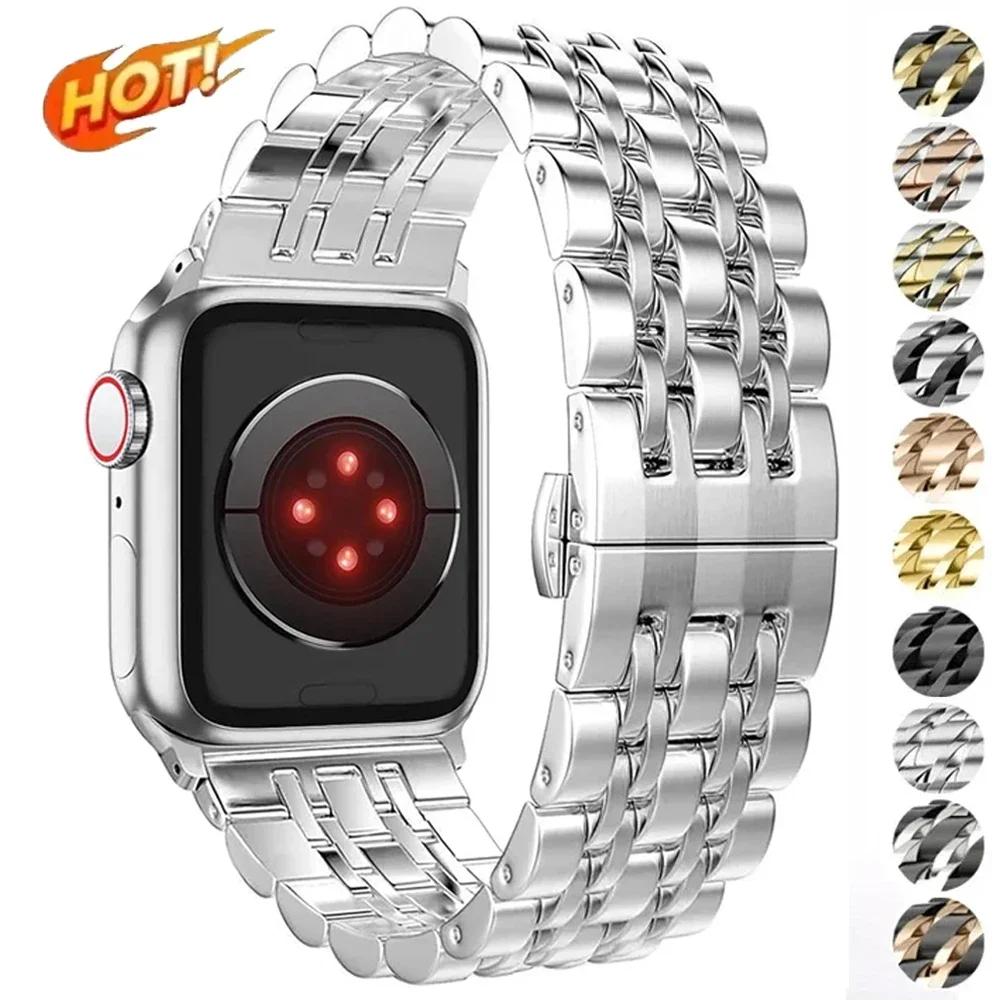 

Strap for Apple Watch Ultra2 49mm 46mm 45mm 41mm 44mm 40 42 38mm Stainless Steel Metal Band for IWatch Series10 9 8 7 SE 6 5 4 3