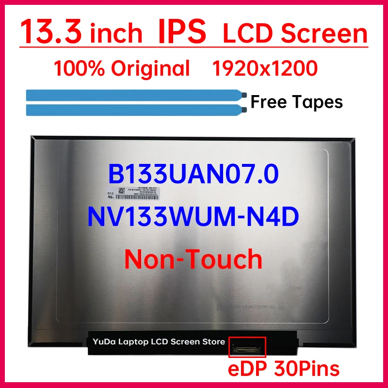 

13.3 Inch LCD Screen B133UAN07.0 NV133WUM-N4D For Lenovo ThinkPad L13 Gen 6 Display Matrix Panel Replacement 1920x1200 Non-Touch
