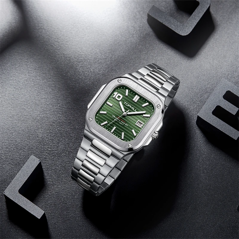 TOPHILL 39mm Square Automatic Watch Mechanical Ultra-Thin Case